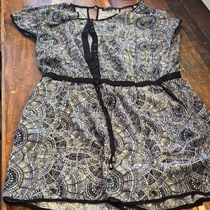 Chic Black and White Lace Dress